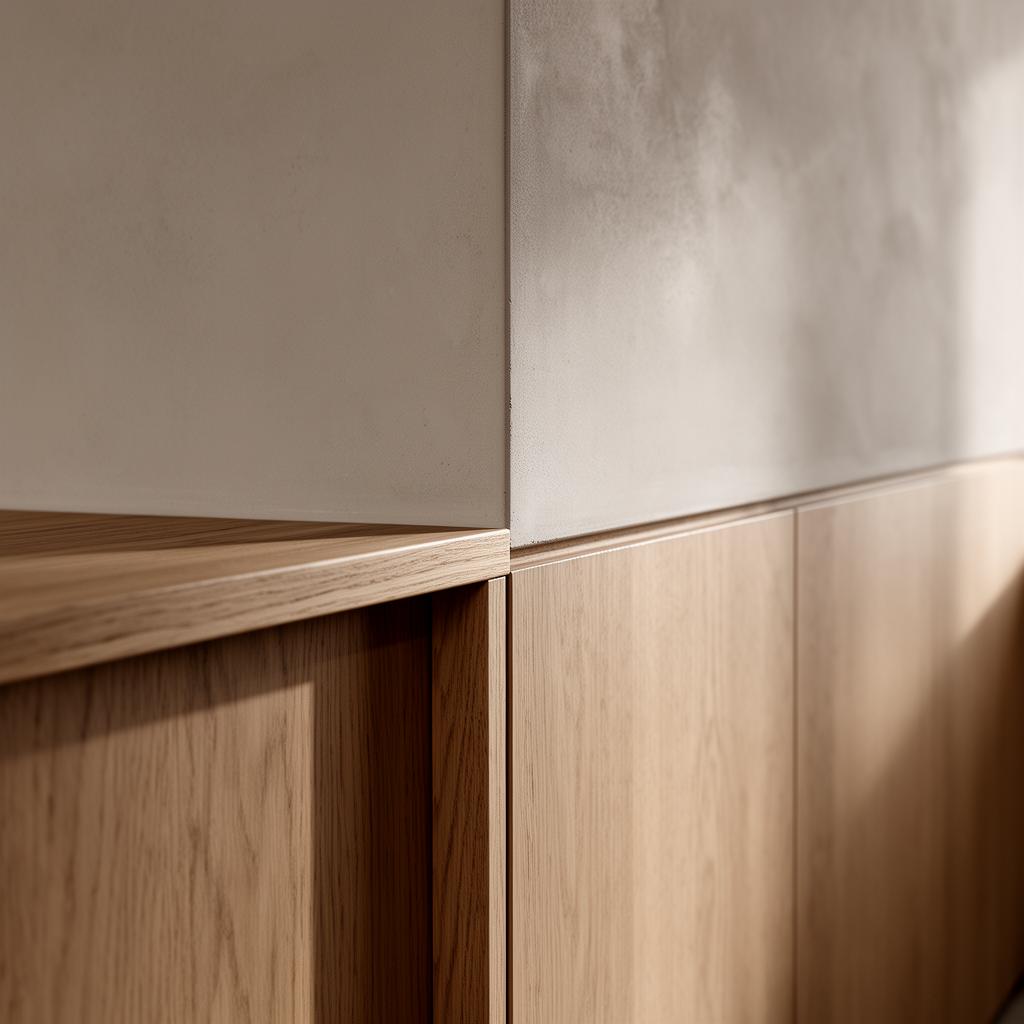 Detail of fine wooden cabinet joinery